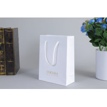 White Art Paper Bag for Clothes Packaging with Logo Printed